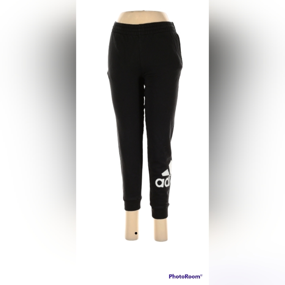 Black Adidas Sweat Pants Size 10 Preowned.